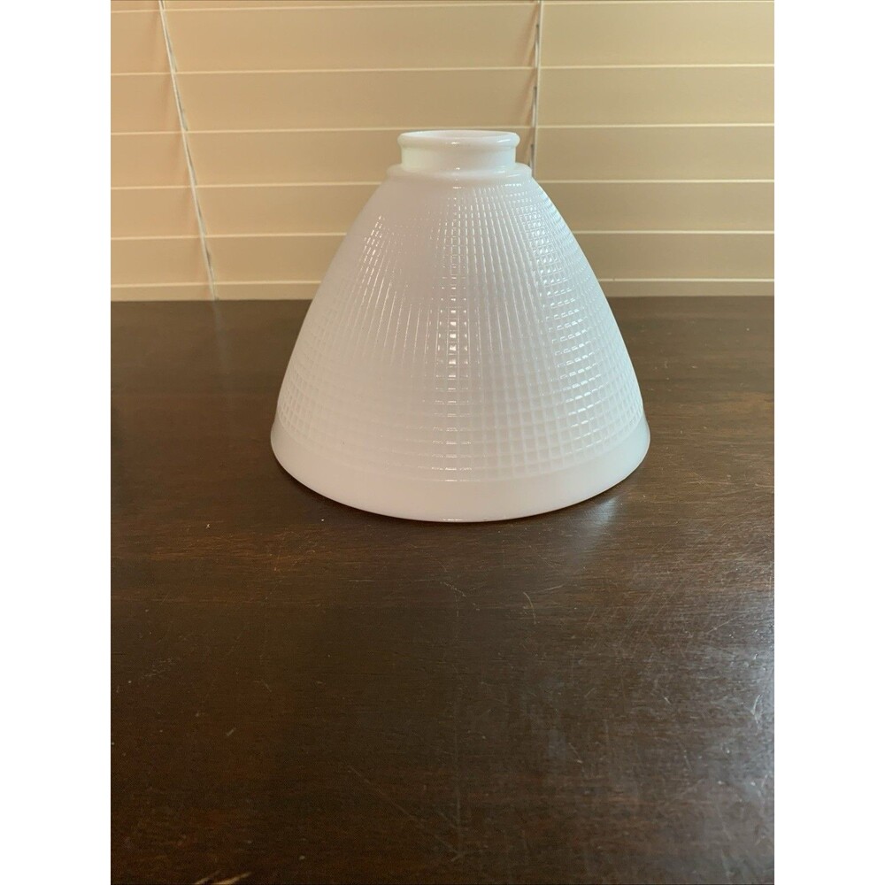 Light Shade Milk Glass White Lamp 8" Torchiere Diffuser Waffle FITTER 1.75”